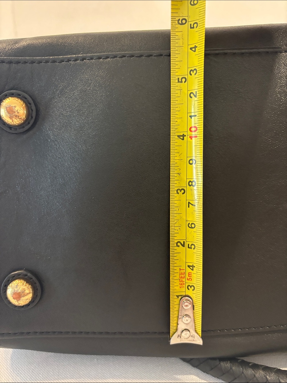 Cole Haan Classic Black Leather Work Tote with Gold Hardware and Braided Handles - Picture 12 of 12